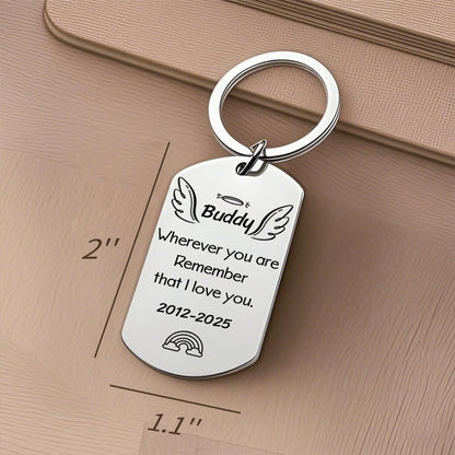 Custom Photo Wherever You Are Remember That I Love You-Memorial Personalized Custom Keychain - Sympathy Gift For Pet Owners, Pet Lovers