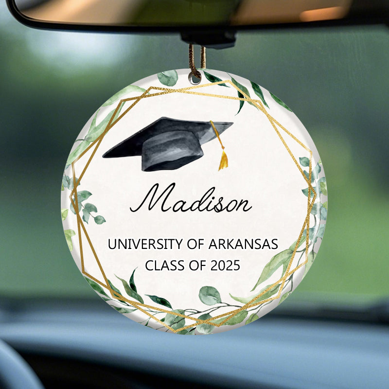 Personalized Class of [Year] Graduation Ornament – Custom Ceramic Keepsake with Name, School & Tassel Color – Gift for Graduate, Parents, or Grandparents
