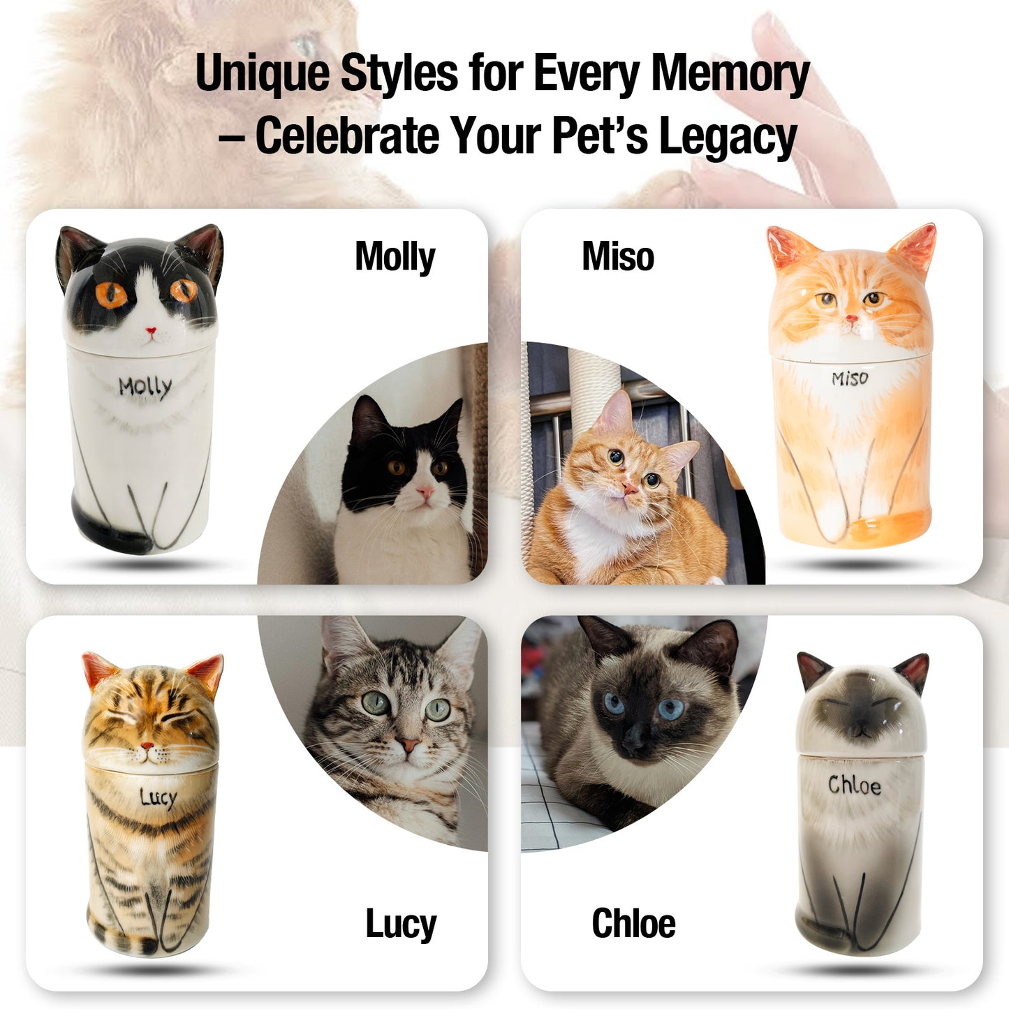 Custom Bespoke Hand-Painted Ceramic Pet Urn - A Timeless Tribute to Your Pet’s Memory-Sympathy Gift For Pet Owners, Pet Lovers