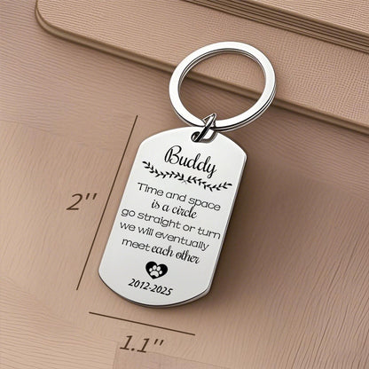 Custom Photo Time And Space Is A Circle-Memorial Personalized Custom Keychain - Sympathy Gift For Pet Owners, Pet Lovers