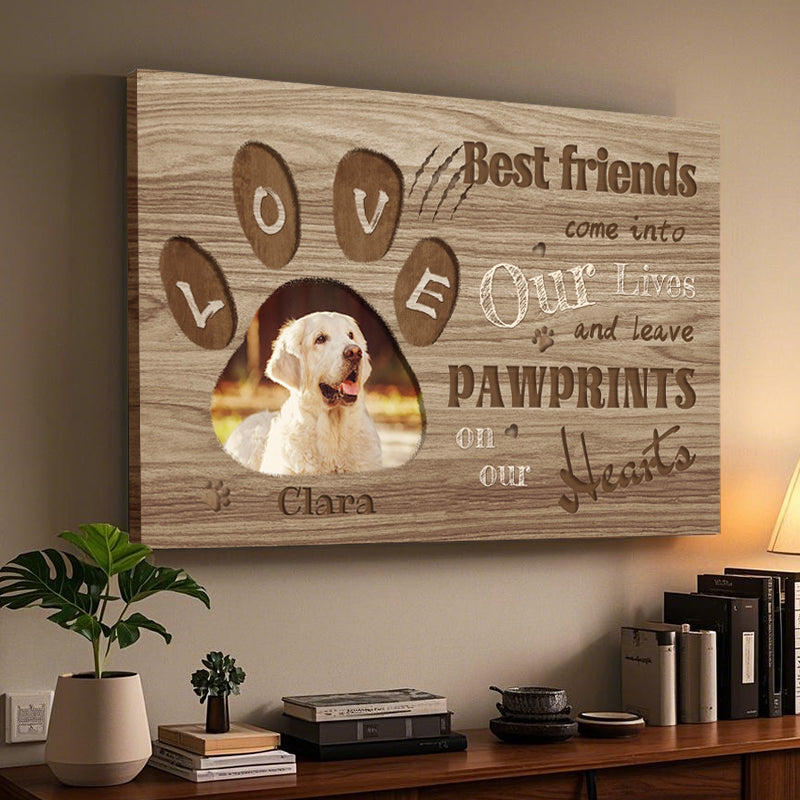 Custom Photo Best Friends Come Into Our Lives - Pets Personalized Custom Horizontal Canvas - Sympathy Gift For Pet Owners, Pet Lovers