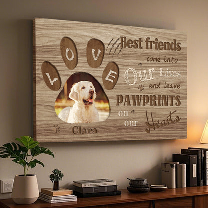 Custom Photo Best Friends Come Into Our Lives - Pets Personalized Custom Horizontal Canvas - Sympathy Gift For Pet Owners, Pet Lovers