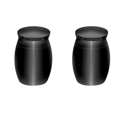 Mini Pet Memorial Stainless Steel Urns - Black