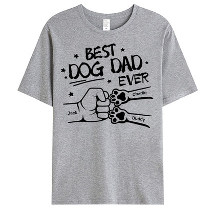 Best Dog Dad Ever Hand Punch- Pet Personalized Custom Unisex T-shirt - Gift For Pet Owners, Pet Lovers