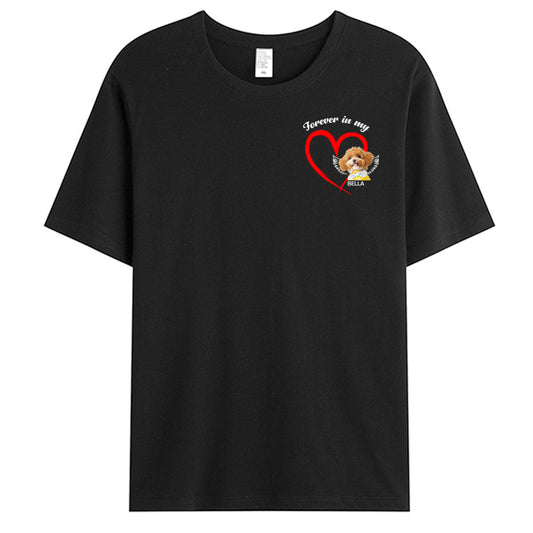 Personalized “Forever in My Heart” Pet Photo T-Shirt – Custom Gift for Dog & Cat Lovers