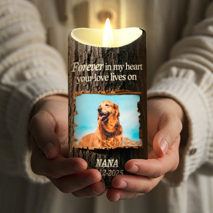 Custom Photo Forever In My Heart-Memorial Personalized Custom LED Candle - Sympathy Gift For Pet Owners, Pet Lovers
