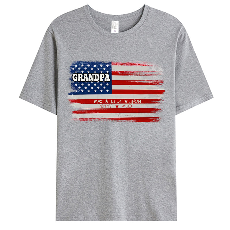 Proud To Be American - Family Personalized Custom Unisex T-shirt - Gift For Dad, Grandpa