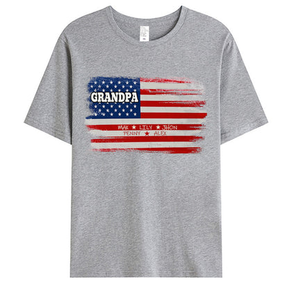 Proud To Be American - Family Personalized Custom Unisex T-shirt - Gift For Dad, Grandpa