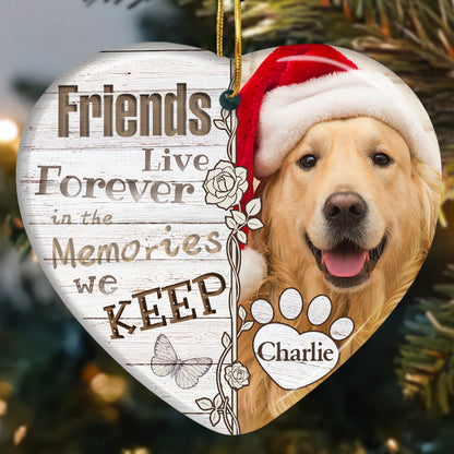 Custom Photo Those We Love Don't Go Away  -Ceramic Heart Shaped-Sympathy Gift For Pet Owners, Pet Lovers