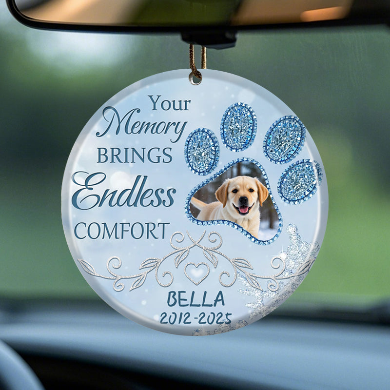 Custom Photo Your Memory Brings Endless Comfort -Ceramic Round Shaped-Sympathy Gift For Pet Owners, Pet Lovers