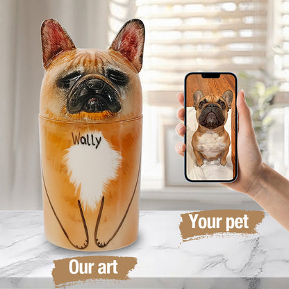 Custom Ceramic Pet Urn with Hand-Painted Details - Honor Your Beloved Pet-Sympathy Gift For Pet Owners, Pet Lovers