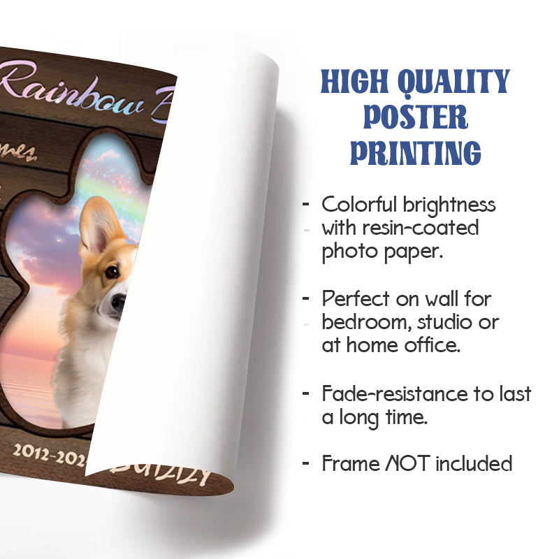 Custom Photo Are You Playing Under The Rainbow Bridge - Pets Personalized Custom Horizontal Poster/Canvas - Sympathy Gift For Pet Owners, Pet Lovers
