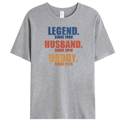 Legend Husband Daddy Grandpa - Family Personalized Custom Unisex T-shirt - Gift For Dad, Grandpa