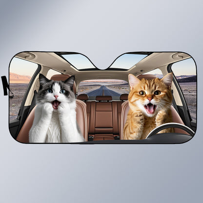 Custom Photo Have Fun Together - Pet Personalized Custom Auto Windshield Sunshade, Car Window Protector - Gift For Pet Owners, Pet Lovers