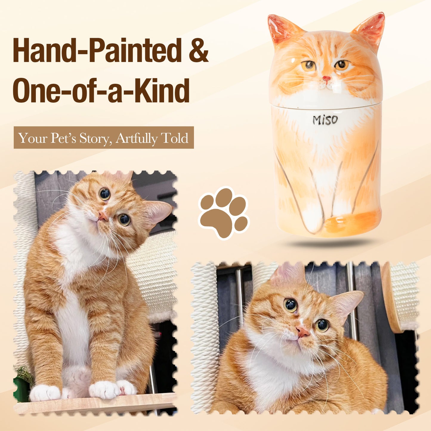 Custom Unique Hand-Painted Ceramic Pet Urn - A Special Keepsake for Your Loyal Friend-Sympathy Gift For Pet Owners, Pet Lovers