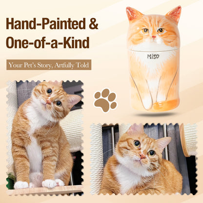 Custom Unique Hand-Painted Ceramic Pet Urn - A Special Keepsake for Your Loyal Friend-Sympathy Gift For Pet Owners, Pet Lovers