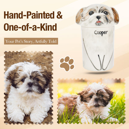 Custom Personalized Hand-Painted Ceramic Pet Urn - A Loving Tribute to Your Cherished Companion-Sympathy Gift For Pet Owners, Pet Lovers