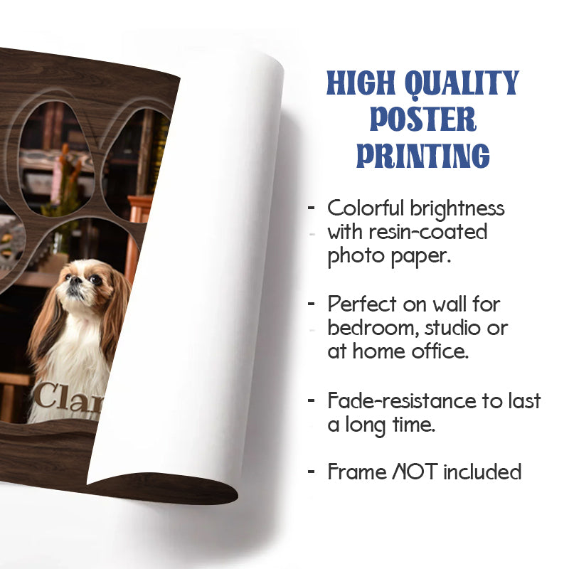Custom Photo Pawprints On My Heart - Pets Personalized Custom Horizontal Canvas - Sympathy Gift For Pet Owners, Pet Lovers
