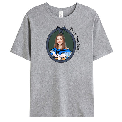 Personalized Classic Portrait T-Shirt – Custom Photo & Outfit Frame Design – Fun Gift for Friends, Art Lovers & Memory Makers