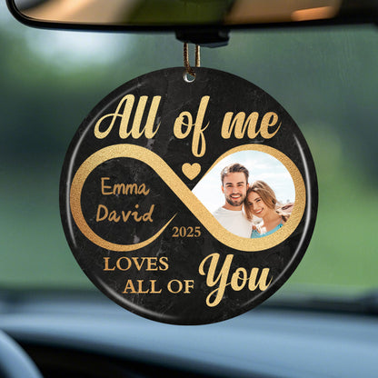 Personalized Couple Infinity Ornament – Custom Ceramic Keepsake with Photo, Names & Date – Romantic Gift for Anniversary, Wedding, or First Christmas