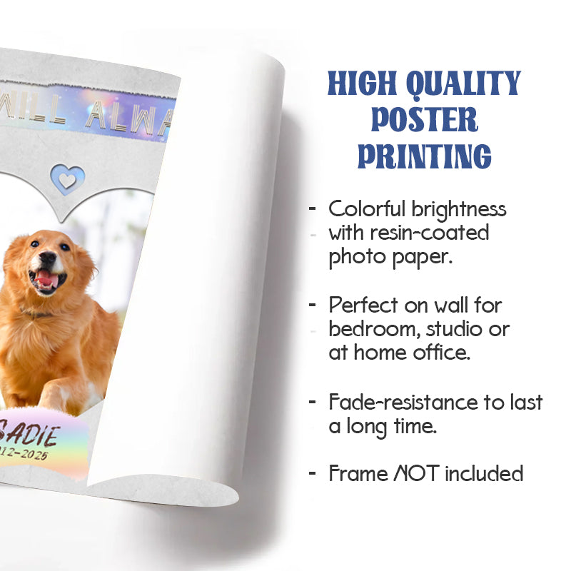 Custom Photo I Will Always Remember You- Pets Personalized Custom Horizontal Poster/Canvas - Sympathy Gift For Pet Owners, Pet Lovers