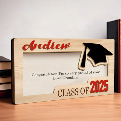 Custom 3-Layer Graduation Money Holder Plaque – Class of 2025 Gift for Daughter, Son & Grandchild of Proud Families