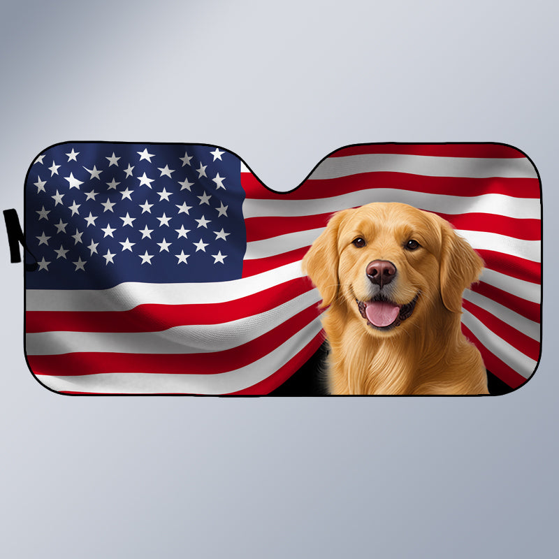 Custom Photo The Road To Heart Is Paved With Pawprints - Pet Personalized Custom Auto Windshield Sunshade, Car Window Protector - Gift For Pet Owners, Pet Lovers