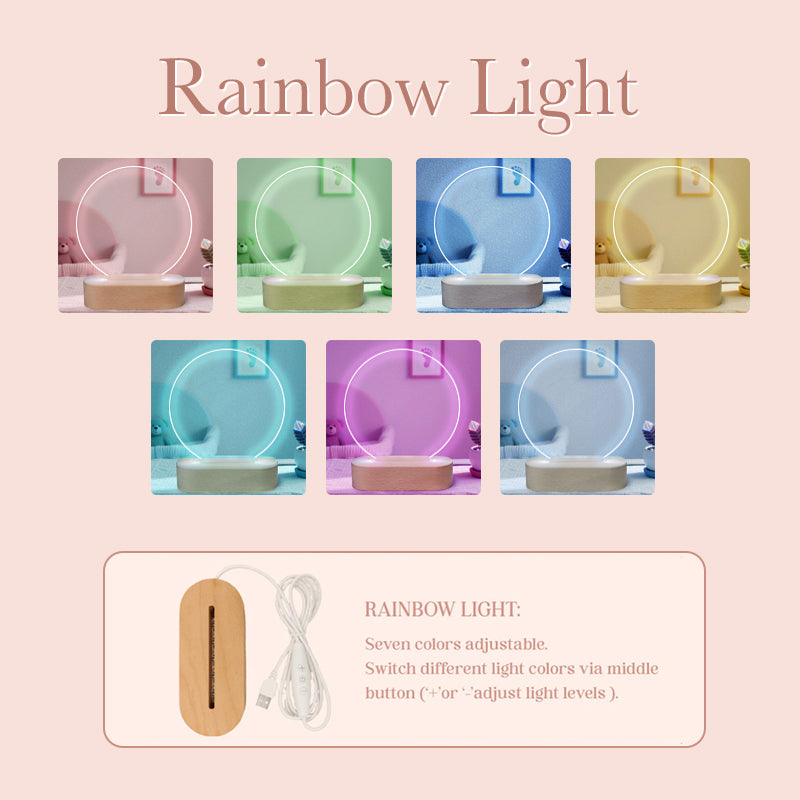 Personalized Rainbow Baby Night Light – Custom Name Keepsake Lamp with Serene Background – Gift for Baby Showers, Newborns, or Nursery Decor