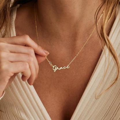 Personalized Name Necklace with Birthstone – Custom Minimalist Jewelry Gift for Loved Ones