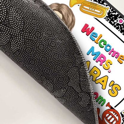 Custom Music Room Doormat – Personalized Name & Character Welcome Mat, Gift for Music Teachers or Music Rooms