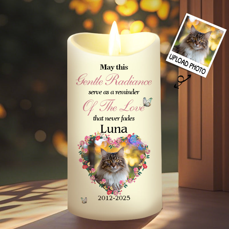 Custom Photo May This Gentle Radiance Serve As A Reminder-Memorial Personalized Custom LED Candle - Sympathy Gift For Pet Owners, Pet Lovers