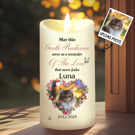 Custom Photo May This Gentle Radiance Serve As A Reminder-Memorial Personalized Custom LED Candle - Sympathy Gift For Pet Owners, Pet Lovers