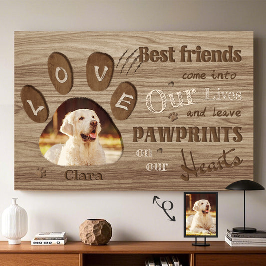 Custom Photo Best Friends Come Into Our Lives - Pets Personalized Custom Horizontal Canvas - Sympathy Gift For Pet Owners, Pet Lovers