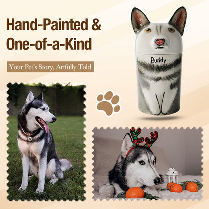 Custom Hand-Painted Ceramic Pet Urn-A Beautiful Tribute to Your Beloved Feline-Sympathy Gift For Pet Owners, Pet Lovers