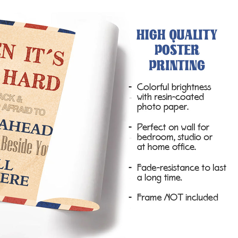 Custom Photo When It's Too Hard To Look Back - Pets Personalized Custom Horizontal Poster/Canvas - Sympathy Gift For Pet Owners, Pet Lovers