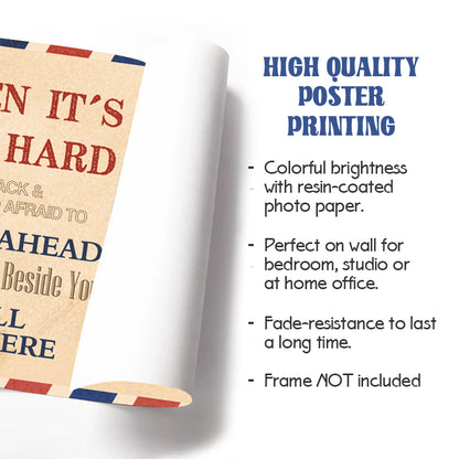Custom Photo When It's Too Hard To Look Back - Pets Personalized Custom Horizontal Poster/Canvas - Sympathy Gift For Pet Owners, Pet Lovers