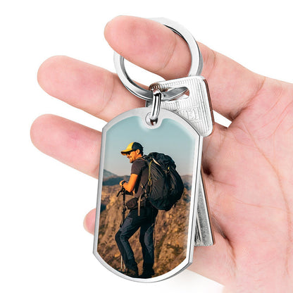 Custom Photo Wanderlust – Personalized Travel Keychain with Coordinates for Wanderlust, Travel Anniversaries, and Adventure Seekers