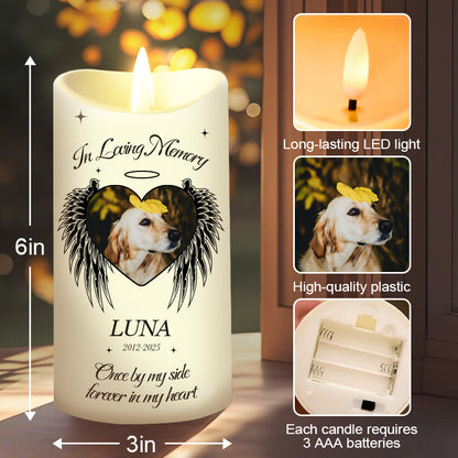 Custom Photo In Loving Memory -Memorial Personalized Custom LED Candle - Sympathy Gift For Pet Owners, Pet Lovers