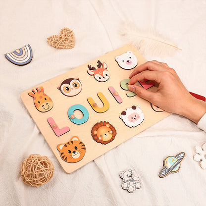 Personalized Name Puzzle with Adorable Themes – Wooden Educational Toy – Gift for Babies, Toddlers & Preschoolers
