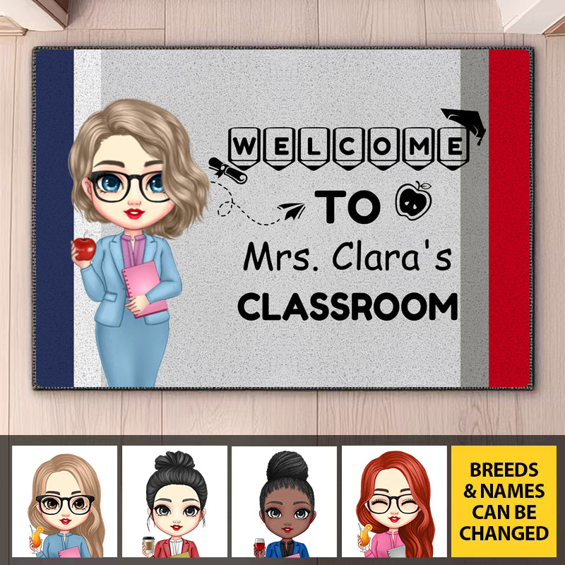 Custom Teacher Name Doormat – Personalized Classroom Welcome Mat, Gift for Teachers