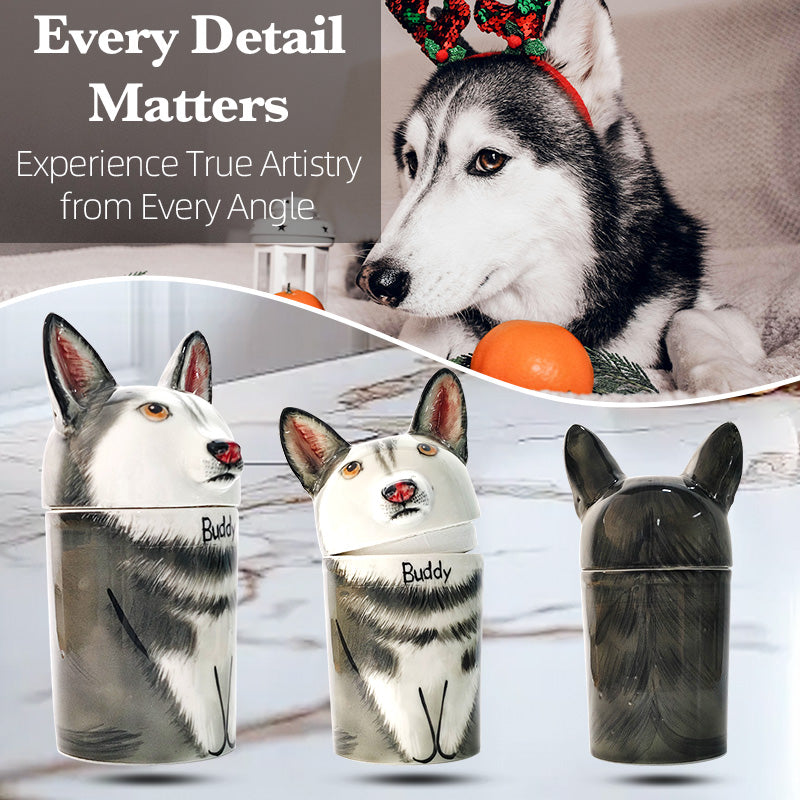 Custom Hand-Painted Ceramic Pet Urn-A Beautiful Tribute to Your Beloved Feline-Sympathy Gift For Pet Owners, Pet Lovers