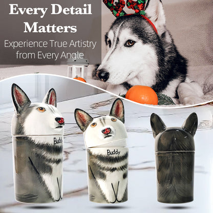 Custom Hand-Painted Ceramic Pet Urn-A Beautiful Tribute to Your Beloved Feline-Sympathy Gift For Pet Owners, Pet Lovers