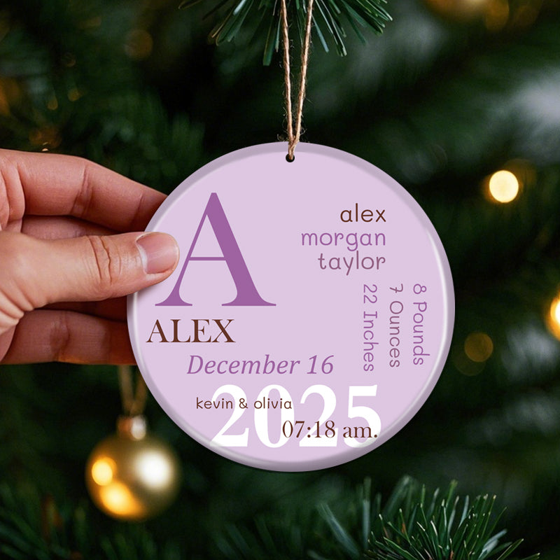 Personalized Baby’s First Christmas Ornament – Custom Photo & Birth Details – Keepsake Gift for Babies and Families