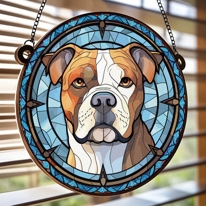 Custom A Touch Of Sunlight And Love- Memorial Personalized Custom Stained Glass Window Hanging Suncatcher - Sympathy Gift For Pet Owners, Pet Lovers