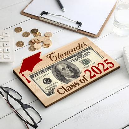 Custom 2-Layer Graduation Money Holder Plaque – Class of 2025 Gift for Son, Daughter & Grandchild of Proud Families