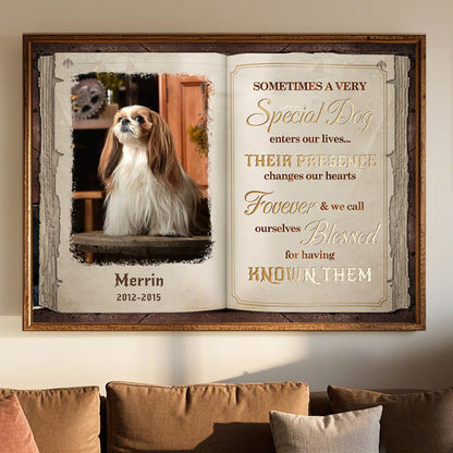 Custom Photo Sometimes A Very Special Dog Enters Our Lives- Pets Personalized Custom Horizontal Poster/Canvas - Sympathy Gift For Pet Owners, Pet Lovers