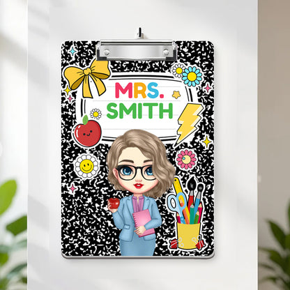 Custom Teacher Clipboard – Personalized Acrylic Clipboard with Name, Teacher Appreciation Gift for Classroom or Back to School