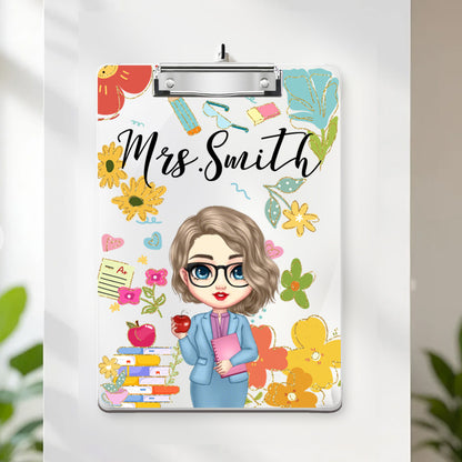 Custom Teacher Clipboard – Personalized Acrylic Clipboard with Name, Gift for Teachers and Classroom Use