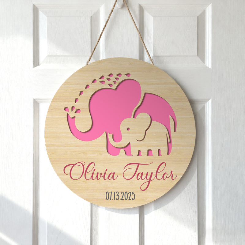 Custom Baby Name Plaque – Personalized Name and Birth Date Hanging Sign - Gift for the Nursery or Baby Shower