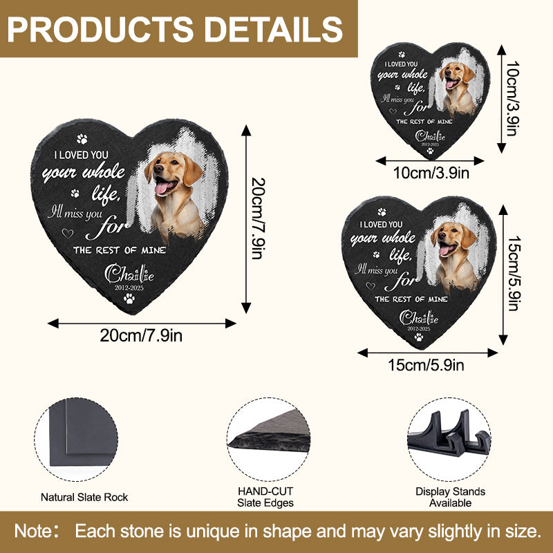 Custom Photo I Loved You Your Whole Life - Pet Memorial Heart-shaped Stone Custom - Sympathy Gift For Pet Owners, Pet Lovers
